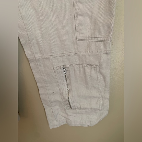 Los Angeles Sixty Six Off White tan Wide Leg Light Weight Cargo Pants Size 9 - Picture 3 of 10